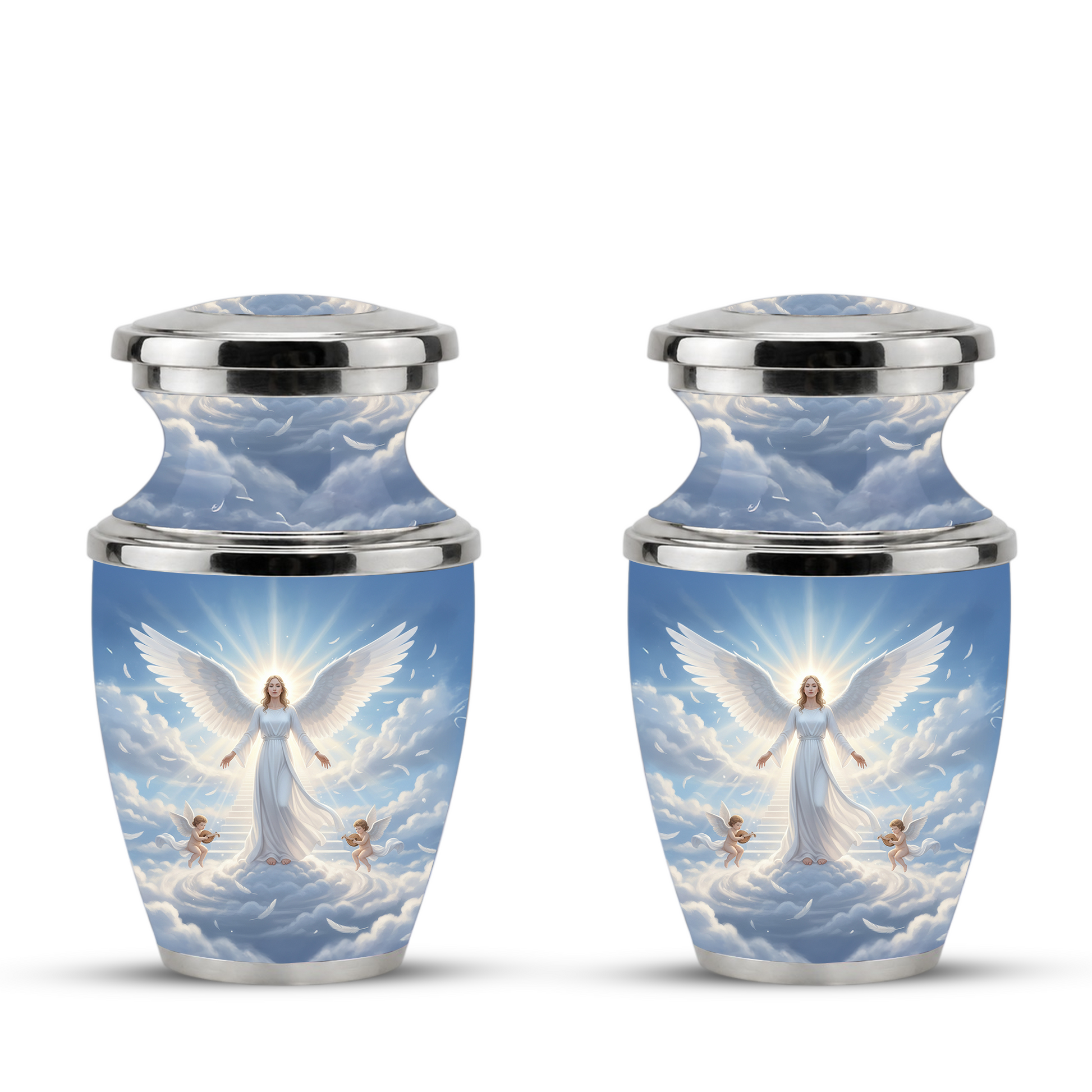 Guardian Angel Cremation Urn for Mom, Personalized Angel Memorial Urn for Human Ashes