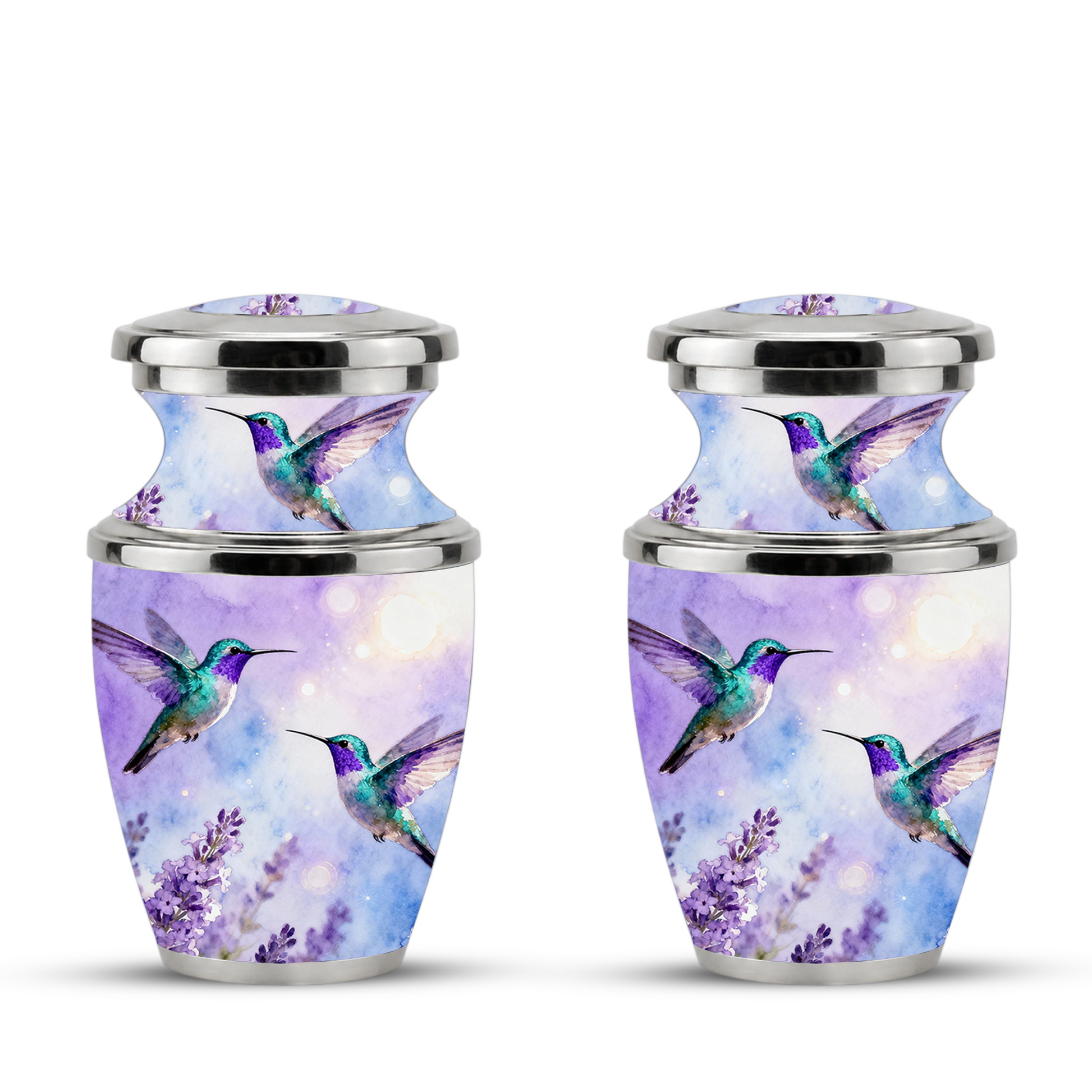 Purple Hummingbird Cremation Urn for Mom, Urn for Human Ashes, Custom Urn for Mother