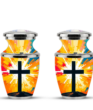 Religious Cross Cremation Urn for Men & Women, Personalized Christian Memorial Urn