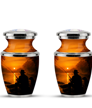 Personalized Fishing Cremation Urn for Male, Fishing Memorial Urn for Father