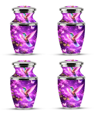 Purple Hummingbird Cremation Urn for Mom, Urn for Human Ashes, Memorial Urn for Mother