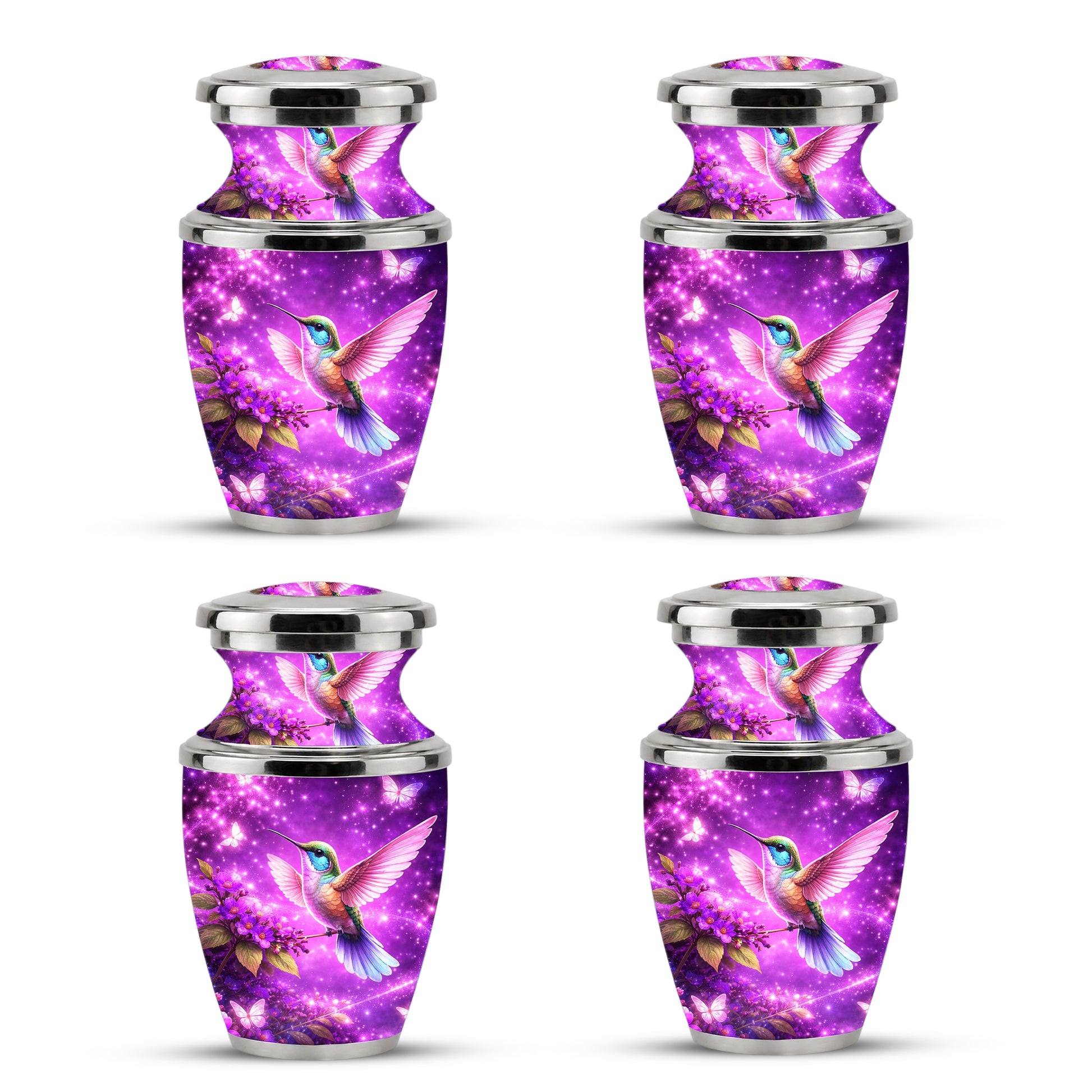 Purple Hummingbird Cremation Urn for Mom, Urn for Human Ashes, Memorial Urn for Mother