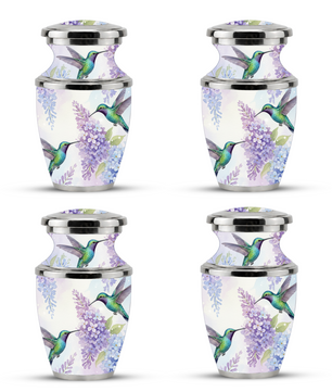 Green Hummingbird Cremation Urn - Couple Humming Bird Urn For Companion