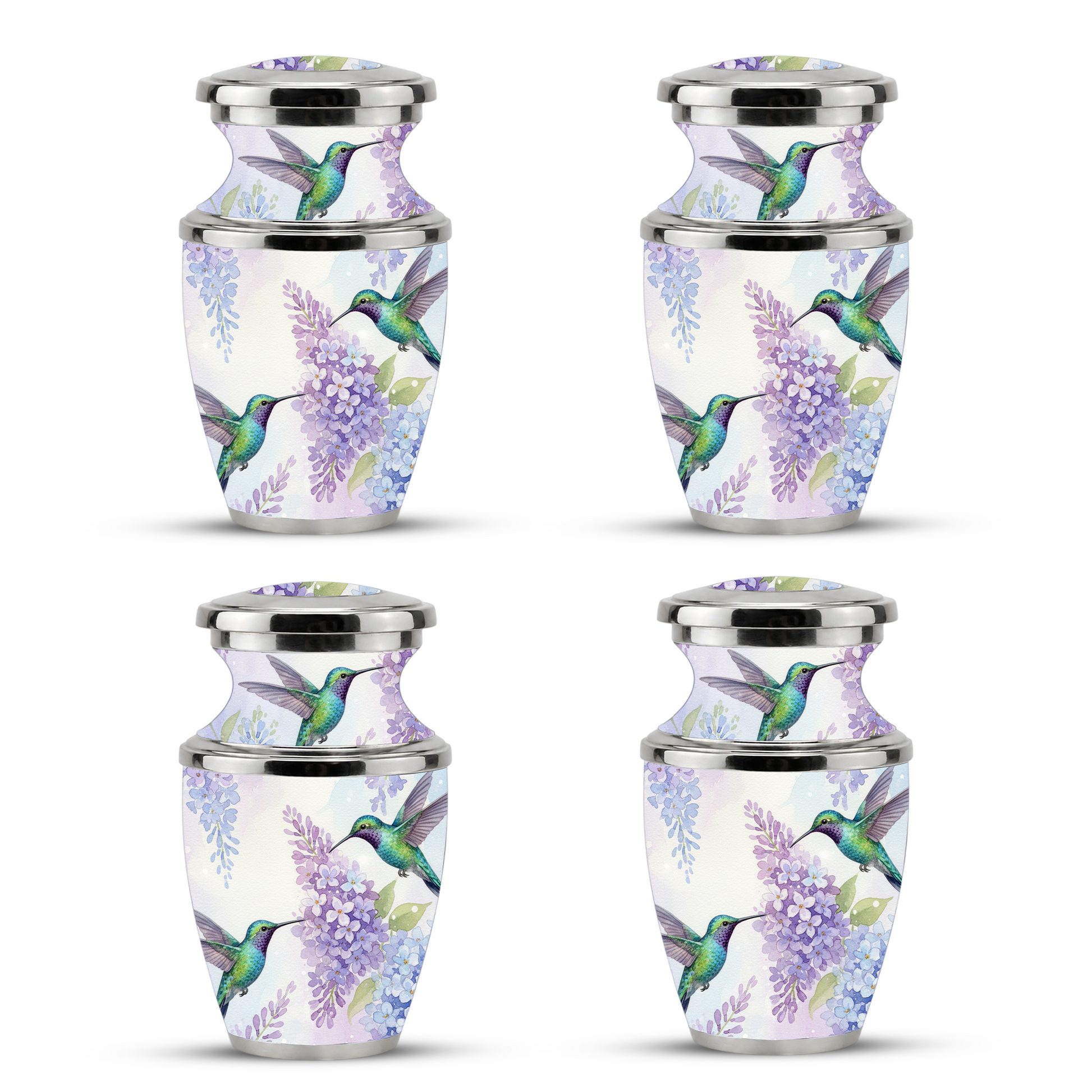 Green Hummingbird Cremation Urn - Couple Humming Bird Urn For Companion