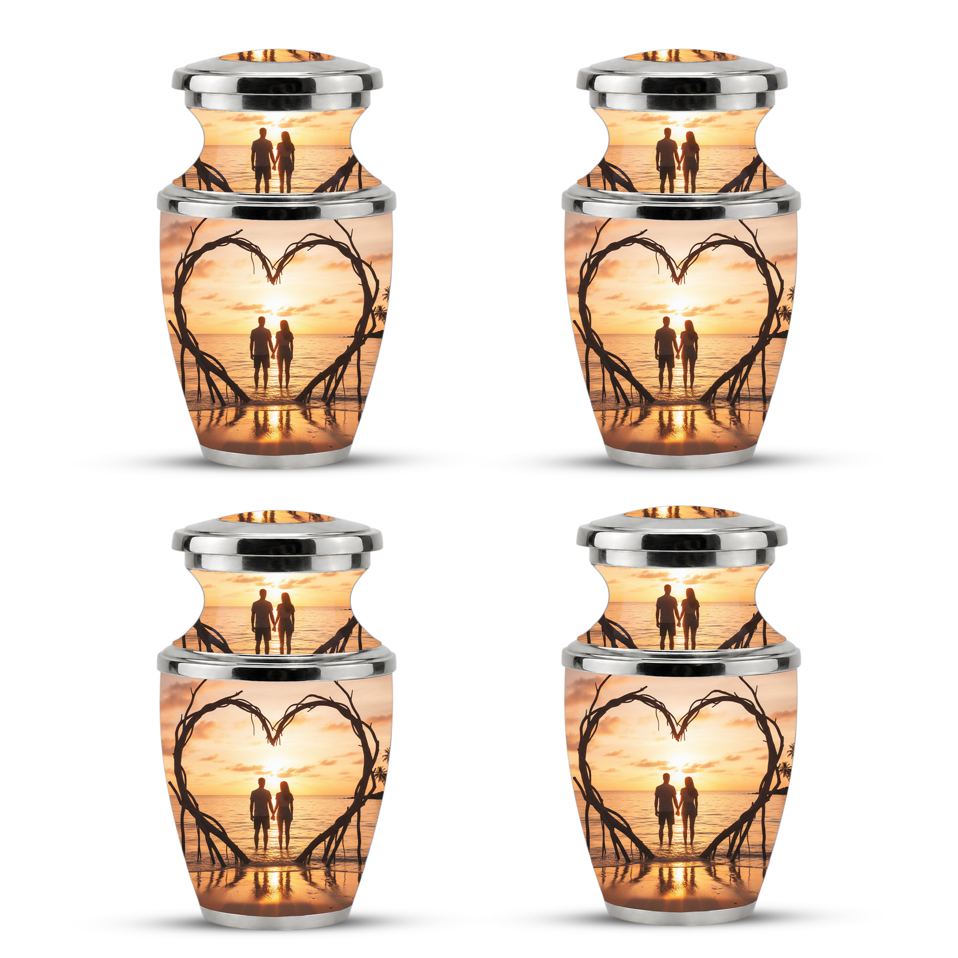 Companion Beach Sunset Memorial Urn for Ashes, Cremation Urn For Couple