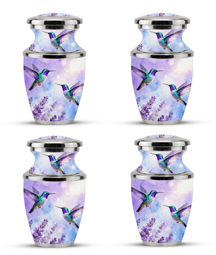 Purple Hummingbird Cremation Urn for Mom, Urn for Human Ashes, Custom Urn for Mother