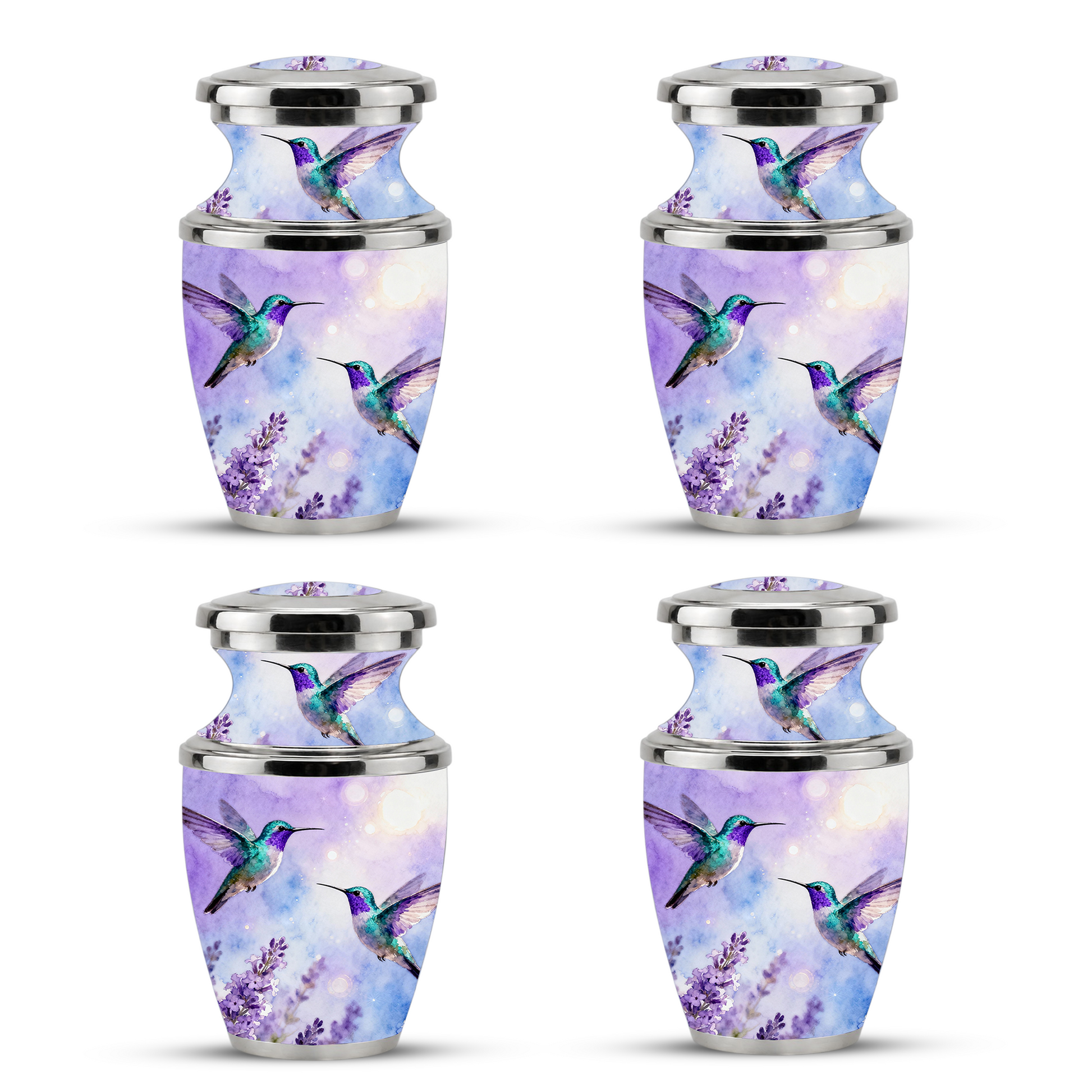 Purple Hummingbird Cremation Urn for Mom, Urn for Human Ashes, Custom Urn for Mother