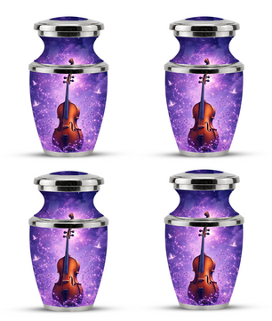 Purple Violin Cremation Urn for Mom and Dad, Musical Memorial Urn for Male and Female
