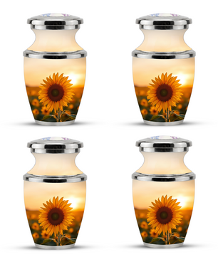 Sunflower Cremation Urn for Male and Female, Custom Memorial Large Urn