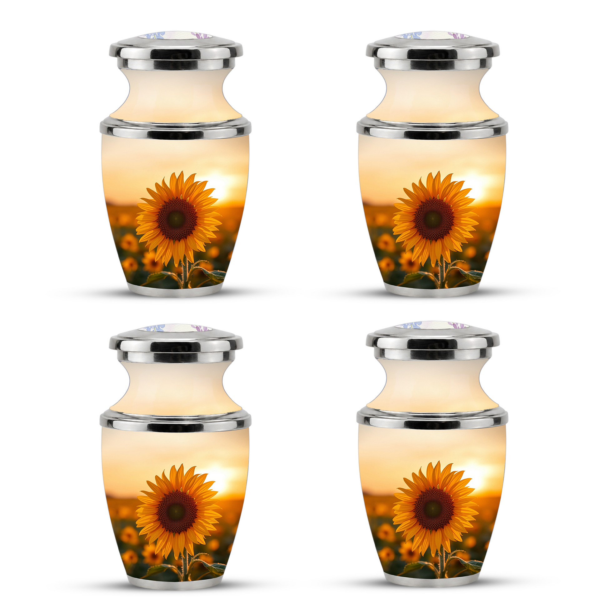 Sunflower Cremation Urn for Male and Female, Custom Memorial Large Urn