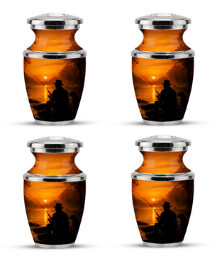 Personalized Fishing Cremation Urn for Male, Fishing Memorial Urn for Father