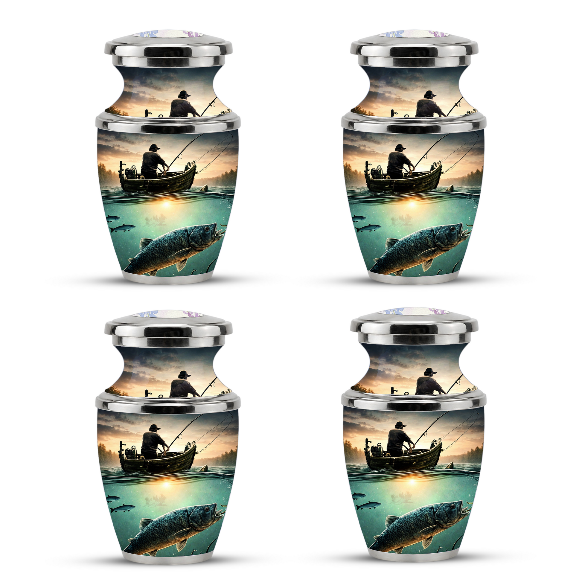 Fishing Cremation Urn for Dad, Personalized Fisherman Memorial Urn for Male Ashes