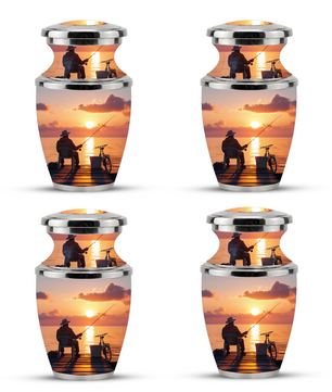 Gone Fishing Cremation Urn for Dad, Personalized Fisherman Funeral Urn for Male