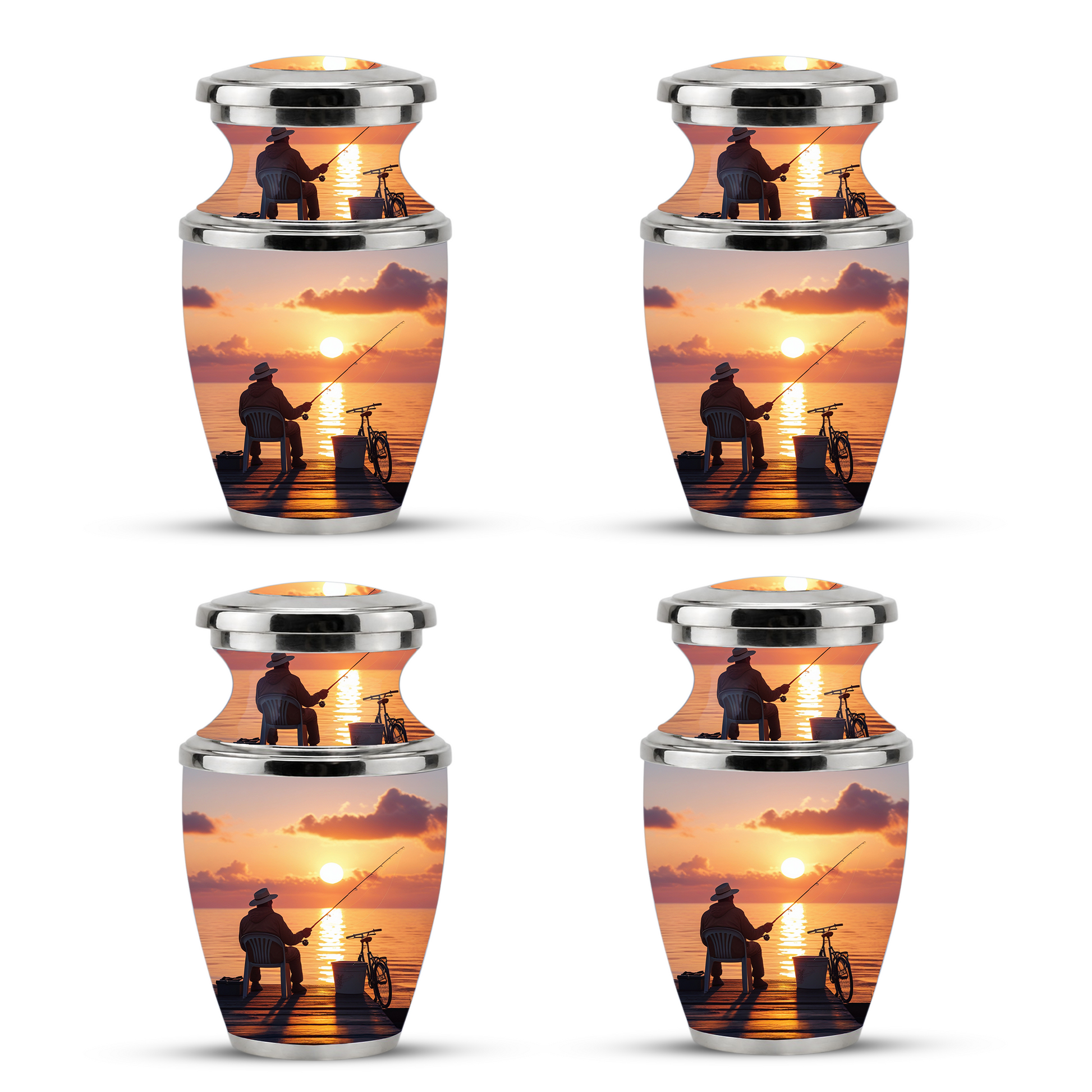 Gone Fishing Cremation Urn for Dad, Personalized Fisherman Funeral Urn for Male