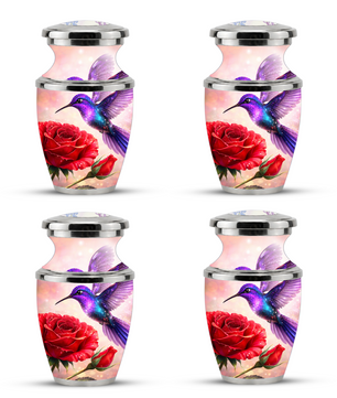 Rose Hummingbird Cremation Urn for Human Ashes, Personalized Memorial Urn for Adults