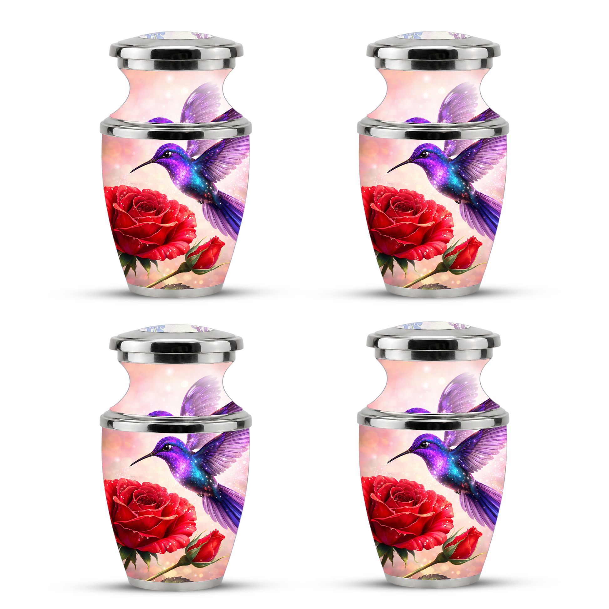 Rose Hummingbird Cremation Urn for Human Ashes, Personalized Memorial Urn for Adults