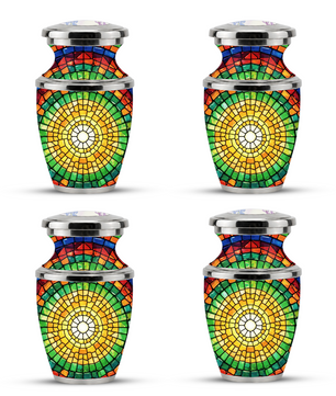 Stained Glass Cremation Urn for Human Ashes, Personalized Memorial Urn for Adult
