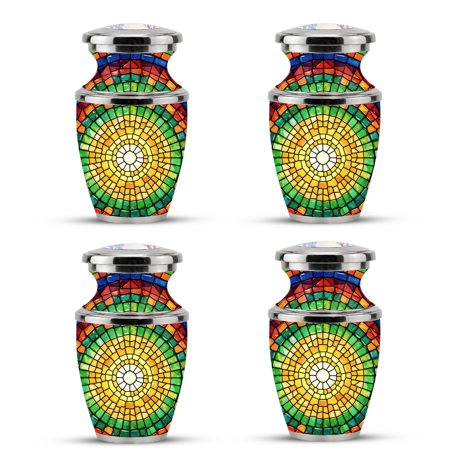 Stained Glass Cremation Urn for Human Ashes, Personalized Memorial Urn for Adult