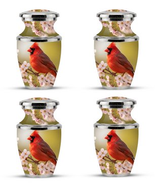 Red Cardinal Cremation Urn, Cardinal Memorial Urn for Human Ashes