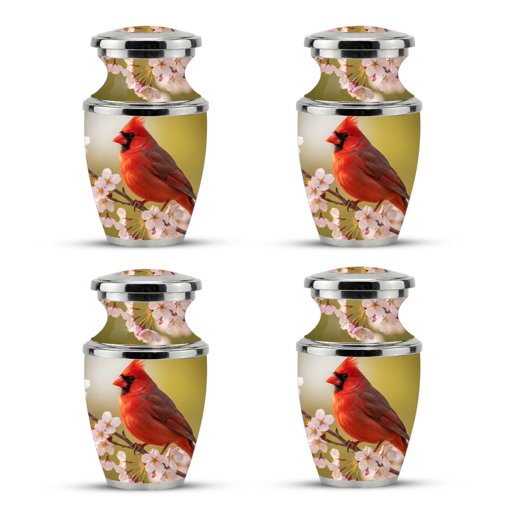 Red Cardinal Cremation Urn, Cardinal Memorial Urn for Human Ashes