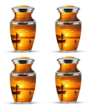 Gone Fishing Memorial Urn for Dad, Personalized Hunting Themed Urn for Human Ashes