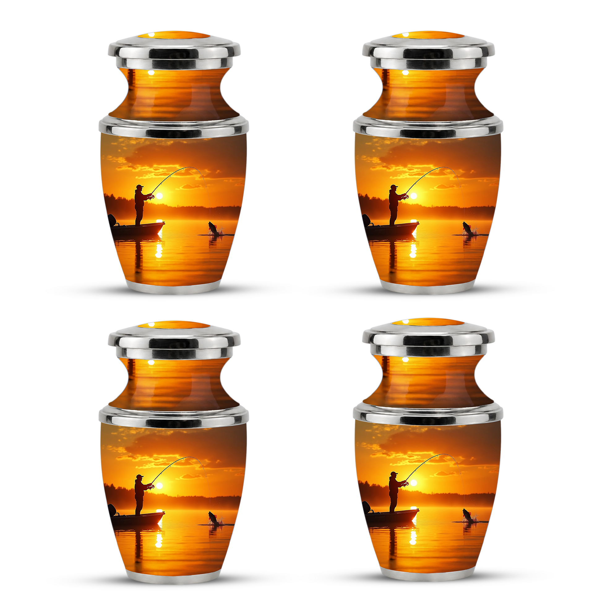 Gone Fishing Memorial Urn for Dad, Personalized Hunting Themed Urn for Human Ashes