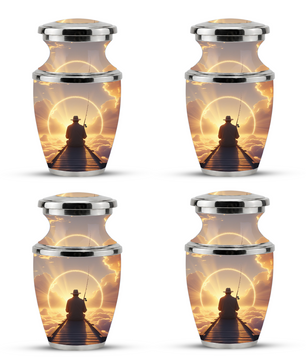 Fishing in Heaven Funeral Urn for Dad - Custom Keepsake Memorial Urns for Male Ashes