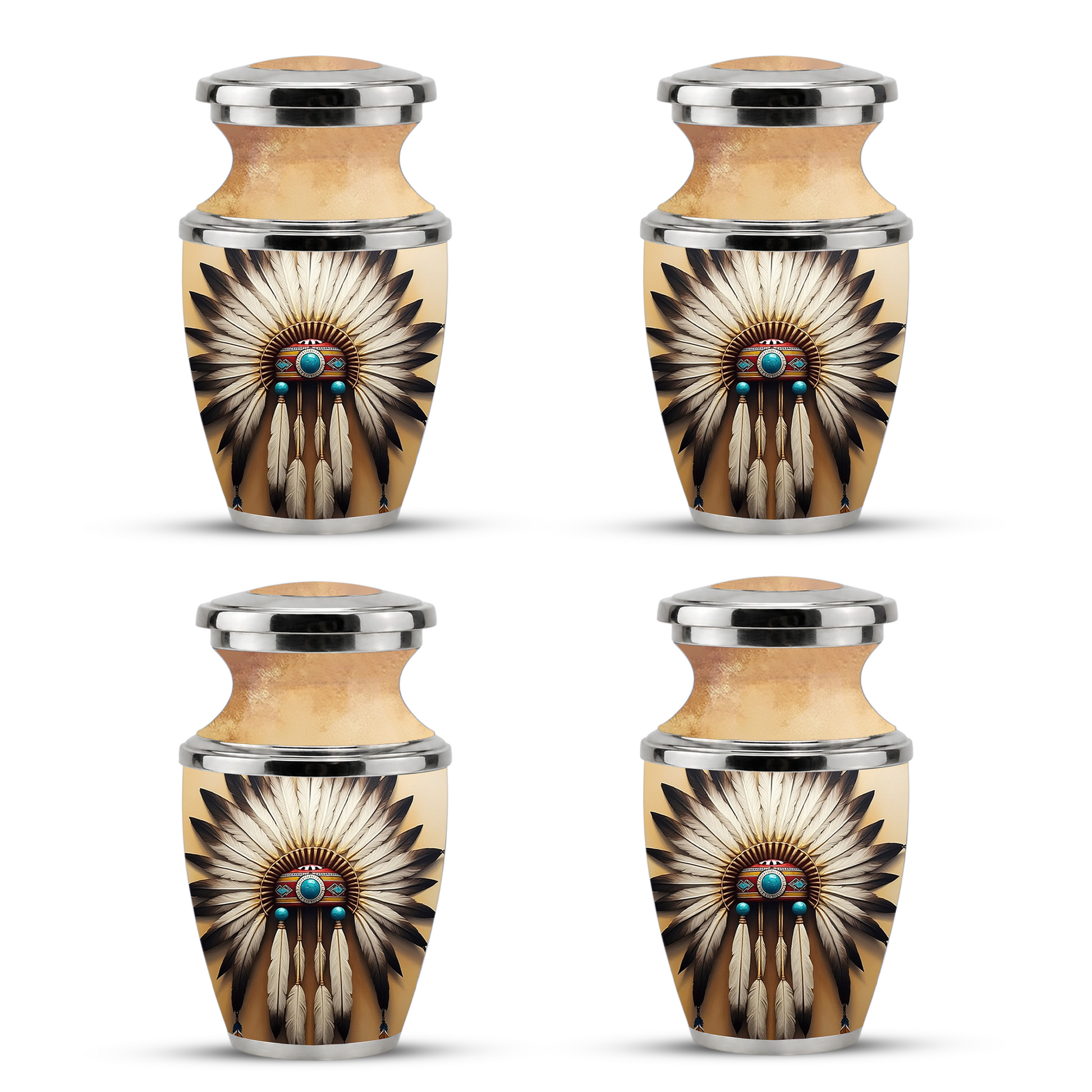 Native American Western Cremation Urn for Dad & Mom, Personalized Memorial Urn