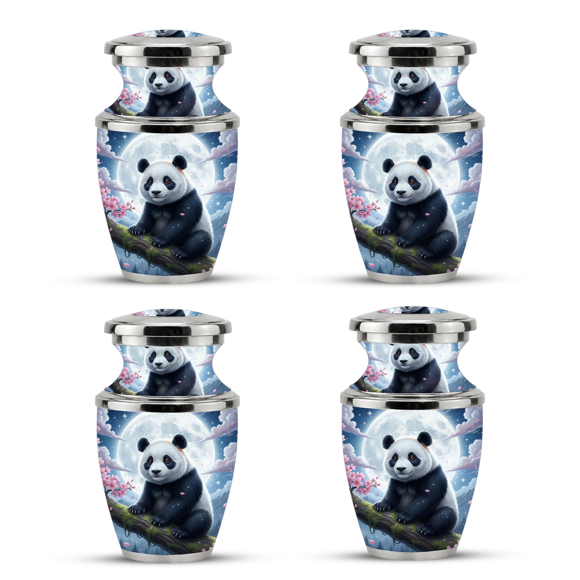 Panda Cremation Urn for Mom, Personalized Moon Memorial Urn for Baby Ashes