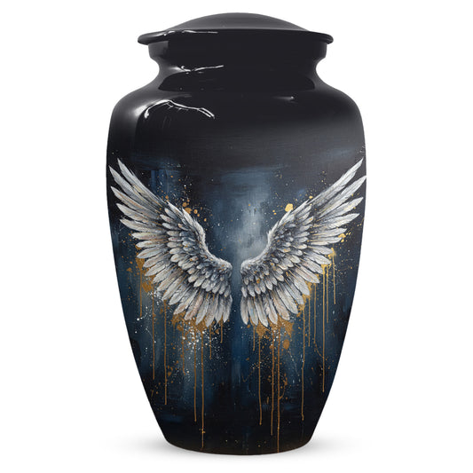 Gold Angel Wing Urn for Adult Ashes | Elegant Adult Cremation Urn & Memorial