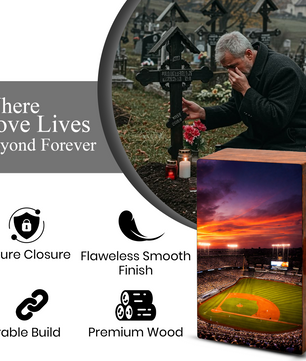 Personalized Baseball Stadium Urn – Baseball Memorial Urns for Human Ashes