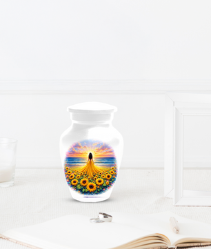 Sunflower Memorial Urn for Ashes | Custom Cremation Urn for Mom