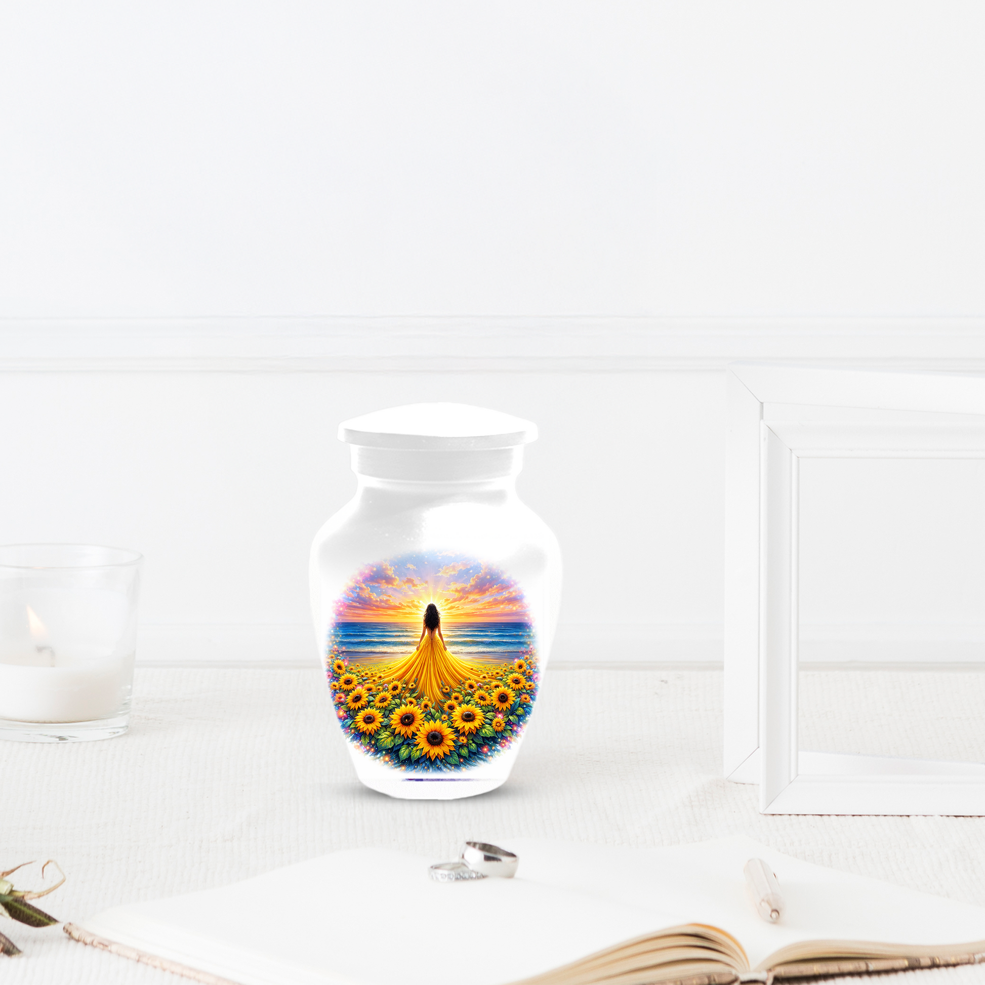 Sunflower Memorial Urn for Ashes | Custom Cremation Urn for Mom