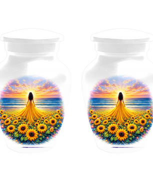 Sunflower Memorial Urn for Ashes | Custom Cremation Urn for Mom