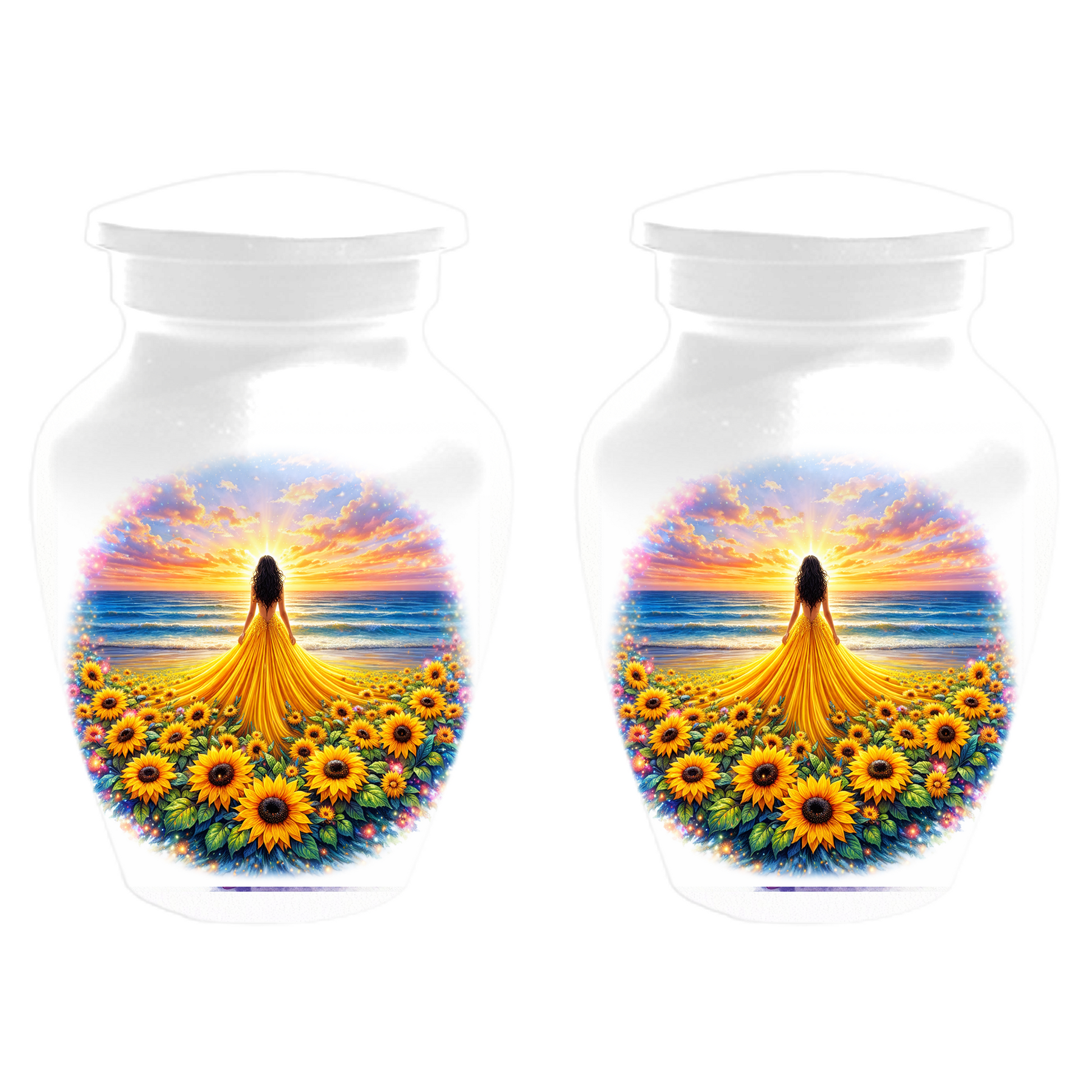Sunflower Memorial Urn for Ashes | Custom Cremation Urn for Mom