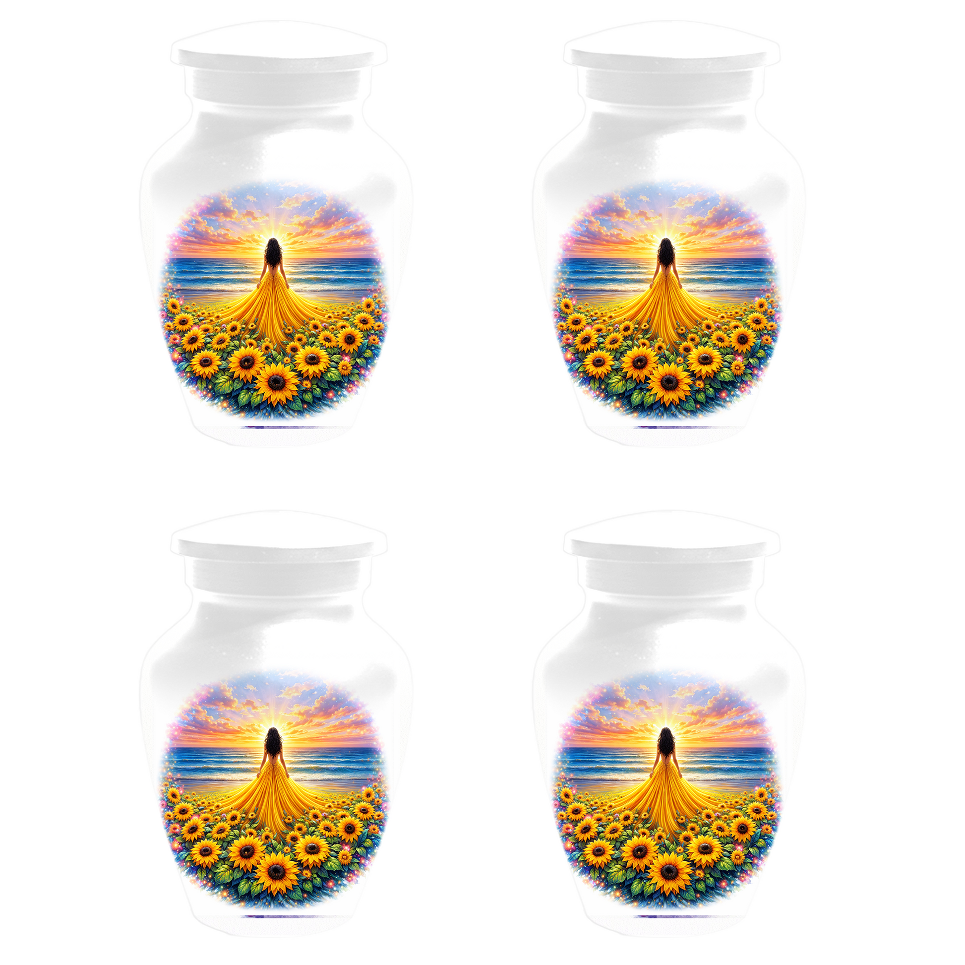Sunflower Memorial Urn for Ashes | Custom Cremation Urn for Mom