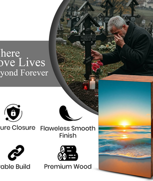 Sunset Beach Urn – Ocean Sunset Memorial Keepsake Urns for Human Ashes