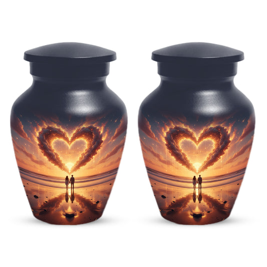 Beach Couple Urn For Two Adults, Sunset Companion Extra Large Double Urns