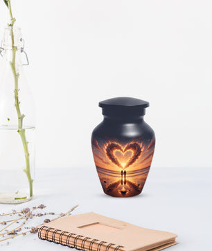Beach Couple Urn For Two Adults, Sunset Companion Extra Large Double Urns
