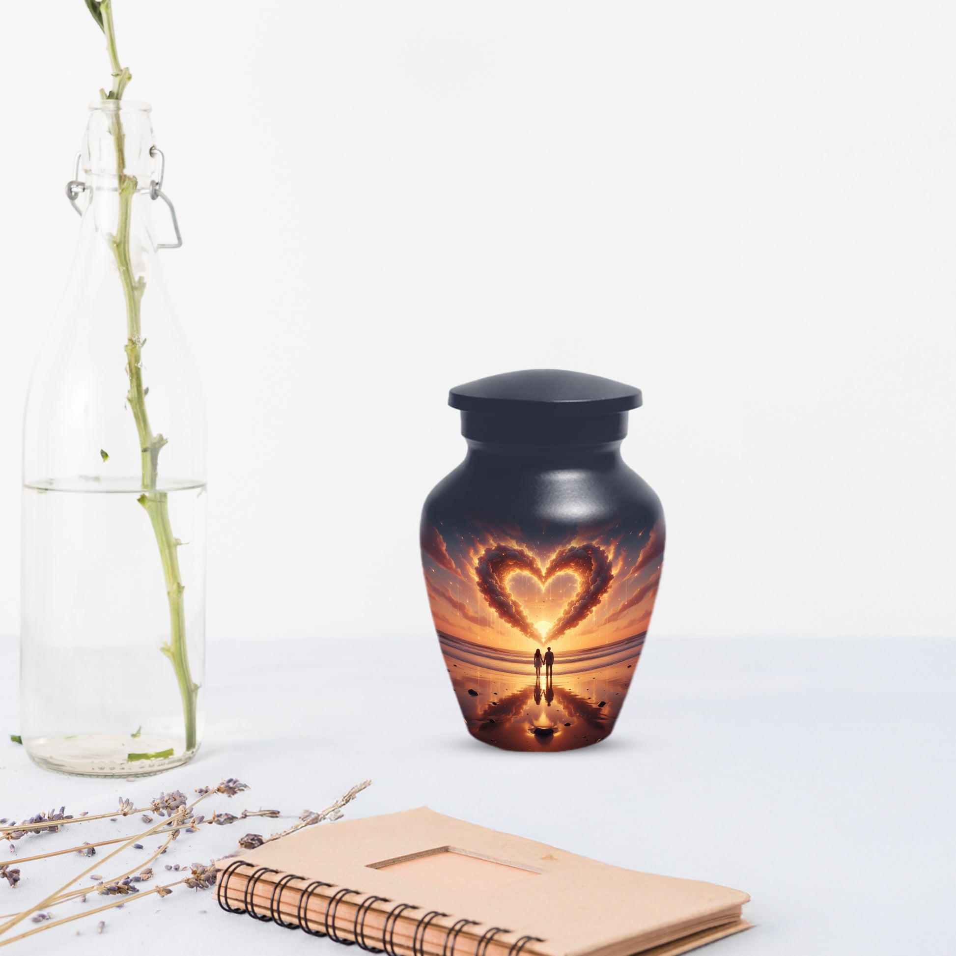 Beach Couple Urn For Two Adults, Sunset Companion Extra Large Double Urns