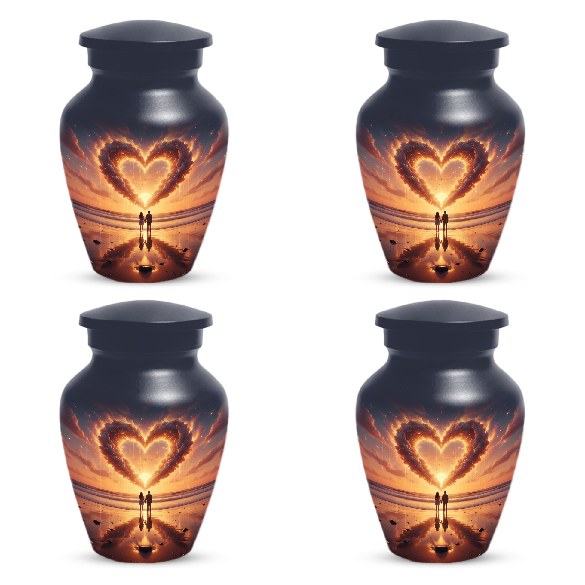Beach Couple Urn For Two Adults, Sunset Companion Extra Large Double Urns
