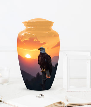 Eagle Sunset Urn for Human Ashes | Majestic Eagle Sunset Adult Cremation Urn