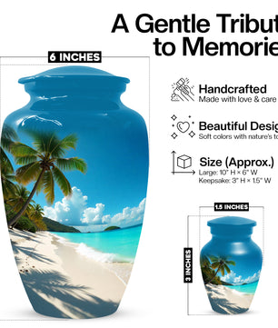 Beach Urn for Mom – Memorial Large Urn for Mom, Beautiful Urns for Women