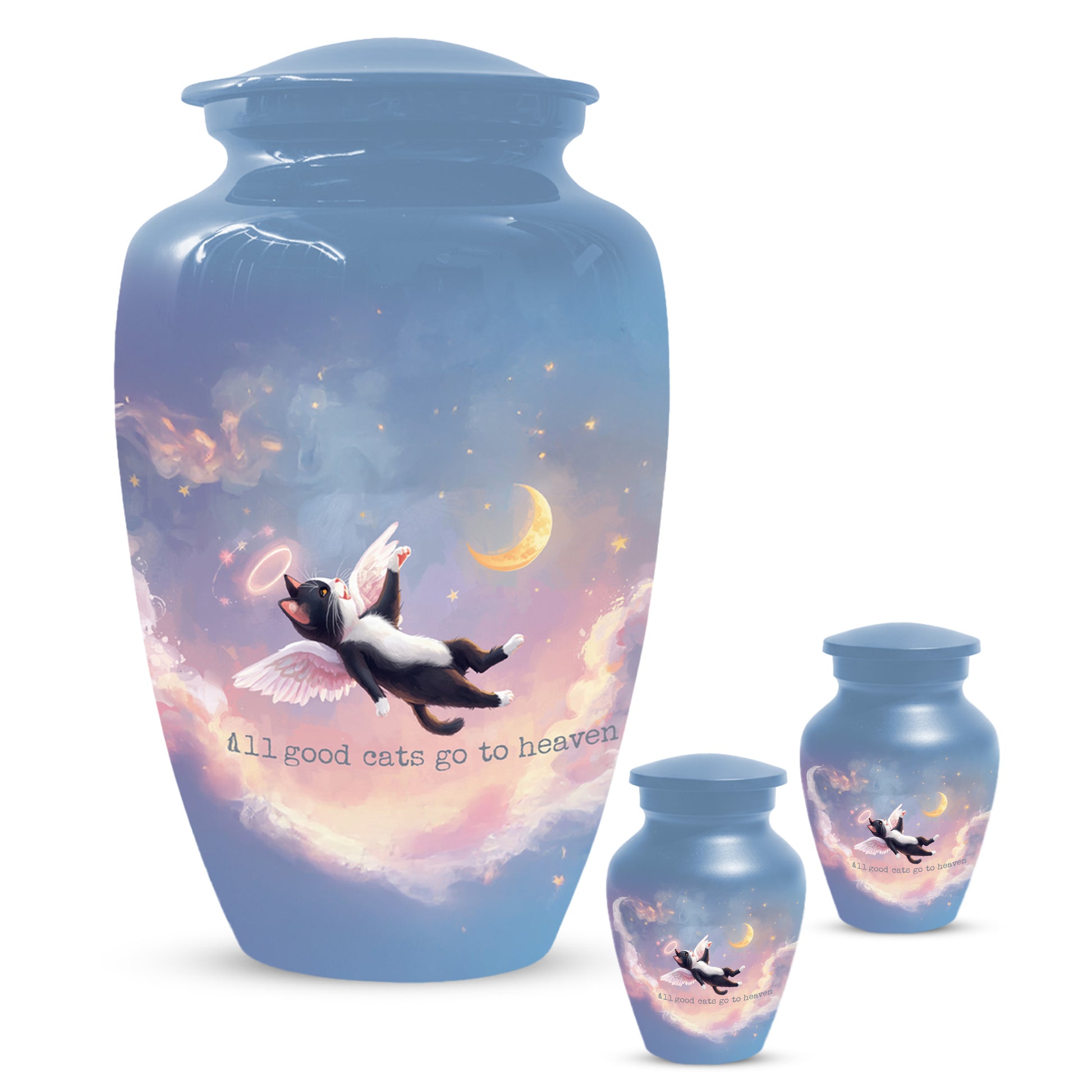 Angel Cat Cremation Urn for Human Ashes | Adult Cat Memorial Urn