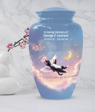 Angel Cat Cremation Urn for Human Ashes | Adult Cat Memorial Urn