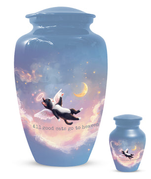 Angel Cat Cremation Urn for Human Ashes | Adult Cat Memorial Urn