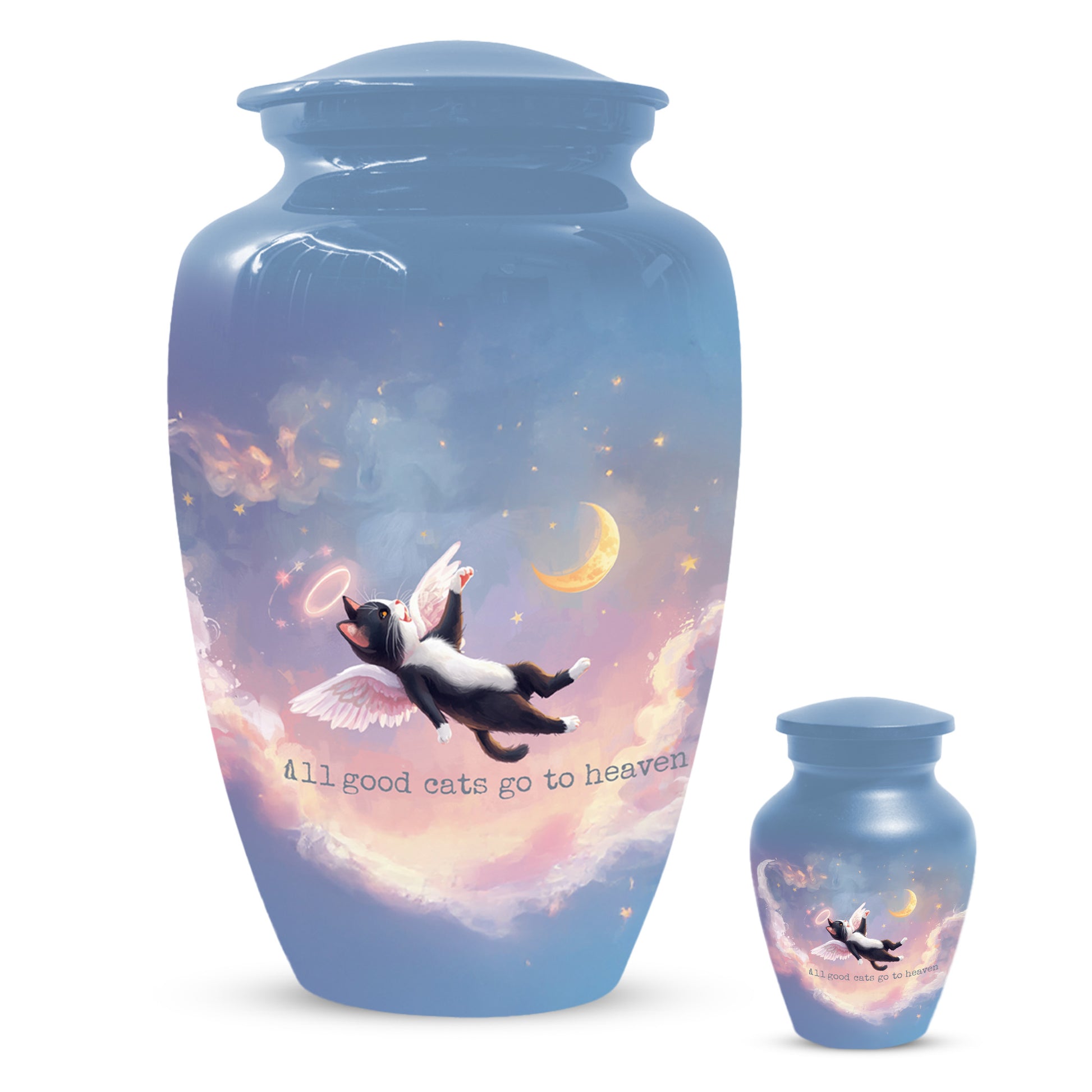 Angel Cat Cremation Urn for Human Ashes | Adult Cat Memorial Urn
