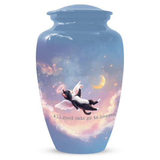 Angel Cat Cremation Urn for Human Ashes | Adult Cat Memorial Urn