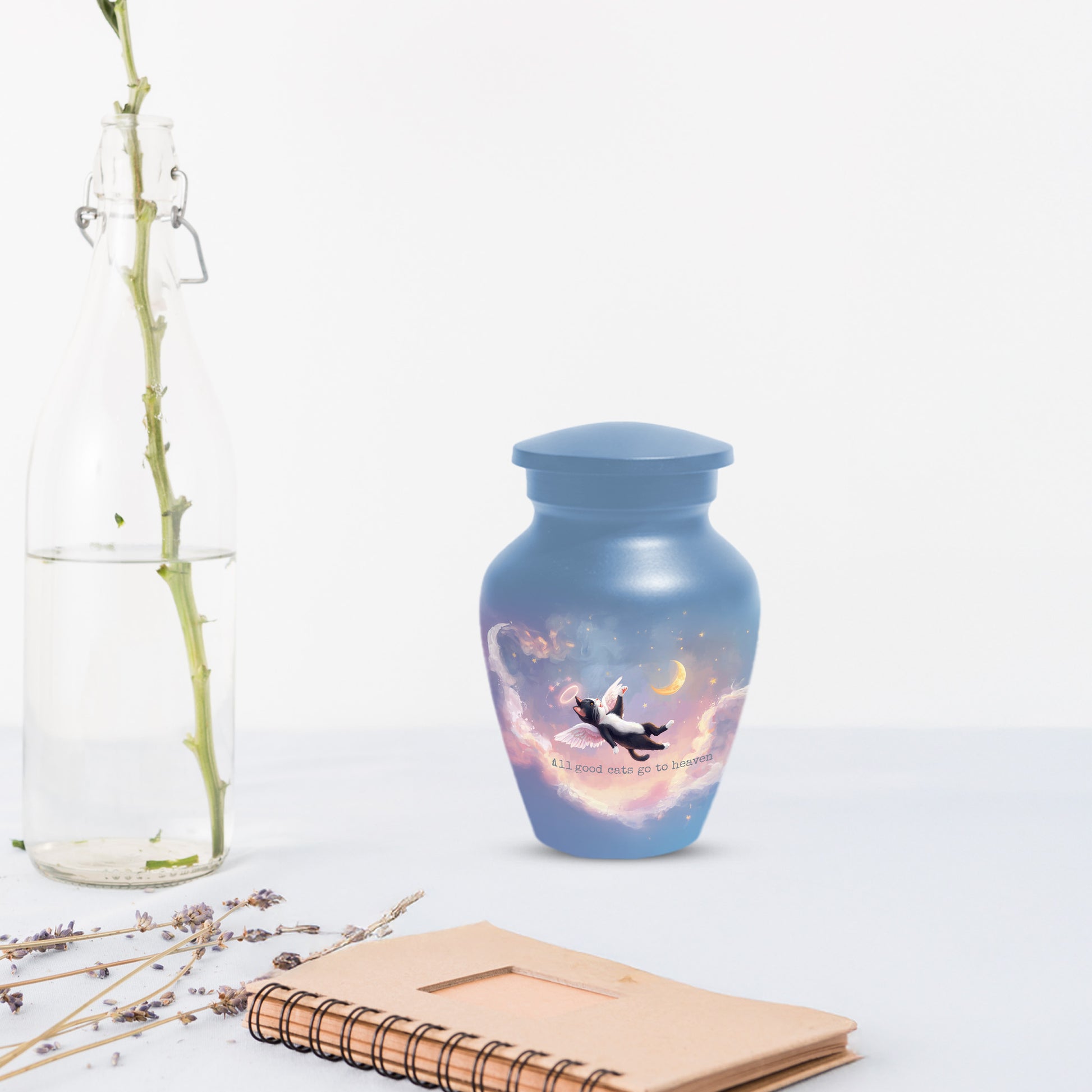 Angel Cat Cremation Urn for Human Ashes | Adult Cat Memorial Urn