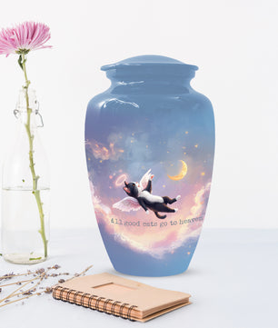 Angel Cat Cremation Urn for Human Ashes | Adult Cat Memorial Urn